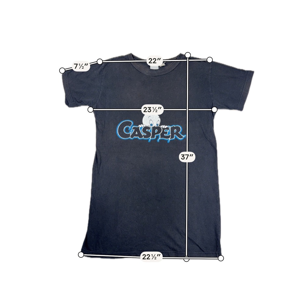 Rare Vintage Casper the Friendly Ghost Promo T Shirt Black Unisex One Size - Picture 9 of 9